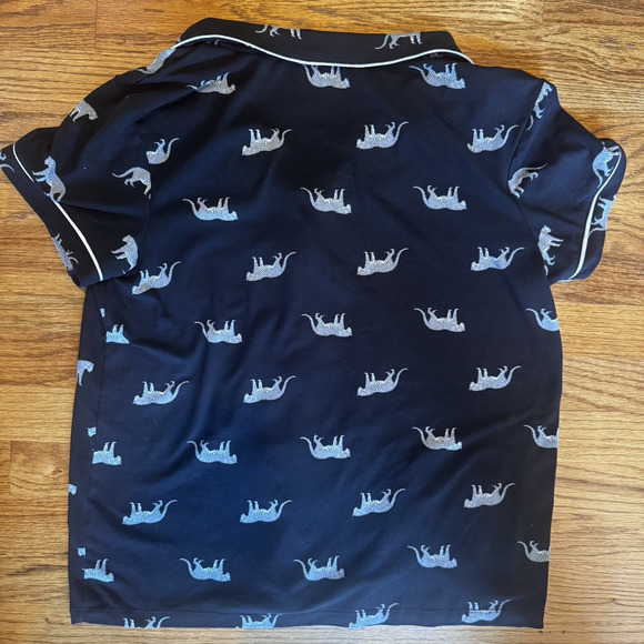 TART Intimates Pajama Set Womens Medium Leopard Print Soft Button Up Athleisure - Picture 3 of 11